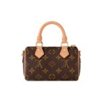 LOUIS VUITTON Speedy Nano Classic Old Flower Detachable Adjustable Shoulder Strap Canvas Coated Cowhide Trim Pillow Bag Single Shoulder Crossbody Handbag Mini Women's Brown