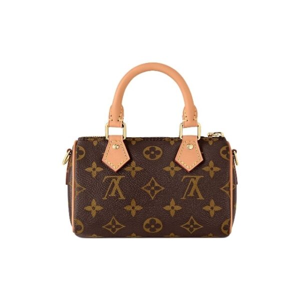 LOUIS VUITTON Speedy Nano Classic Old Flower Detachable Adjustable Shoulder Strap Canvas Coated Cowhide Trim Pillow Bag Single Shoulder Crossbody Handbag Mini Women's Brown