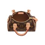 LOUIS VUITTON Speedy Nano Classic Old Flower Detachable Adjustable Shoulder Strap Canvas Coated Cowhide Trim Pillow Bag Single Shoulder Crossbody Handbag Mini Women's Brown - Image 6