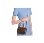LOUIS VUITTON Speedy Nano Classic Old Flower Detachable Adjustable Shoulder Strap Canvas Coated Cowhide Trim Pillow Bag Single Shoulder Crossbody Handbag Mini Women's Brown - Image 10