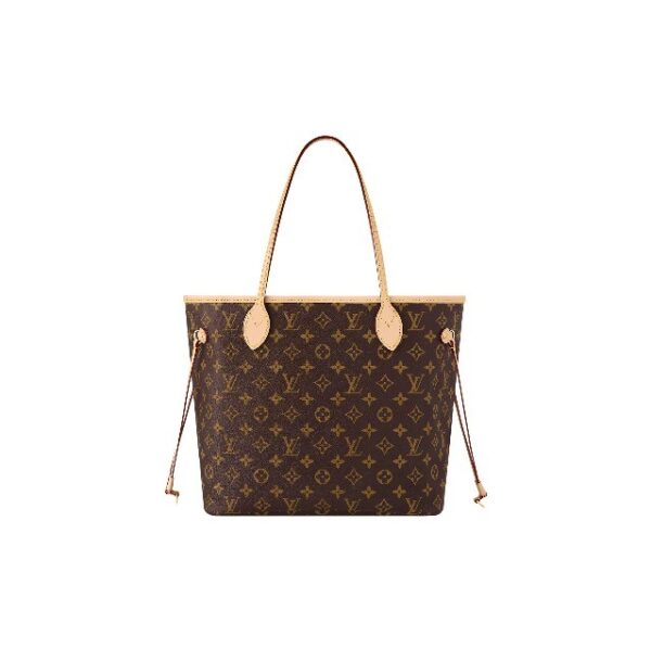 LOUIS VUITTON NEVERFULL MM Old Flower Color Matching Coated Canvas Cowhide Trim Tote Bag Shopping Bag One-shoulder Handbag Medium Size Women's Brown