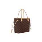 LOUIS VUITTON NEVERFULL MM Old Flower Color Matching Coated Canvas Cowhide Trim Tote Bag Shopping Bag One-shoulder Handbag Medium Size Women's Brown - Image 2