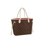 LOUIS VUITTON NEVERFULL MM Old Flower Color Matching Coated Canvas Cowhide Trim Tote Bag Shopping Bag One-shoulder Handbag Medium Size Women's Brown - Image 3