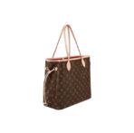 LOUIS VUITTON NEVERFULL MM Old Flower Color Matching Coated Canvas Cowhide Trim Tote Bag Shopping Bag One-shoulder Handbag Medium Size Women's Brown - Image 4