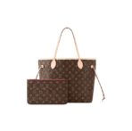 LOUIS VUITTON NEVERFULL MM Old Flower Color Matching Coated Canvas Cowhide Trim Tote Bag Shopping Bag One-shoulder Handbag Medium Size Women's Brown - Image 5
