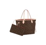 LOUIS VUITTON NEVERFULL MM Old Flower Color Matching Coated Canvas Cowhide Trim Tote Bag Shopping Bag One-shoulder Handbag Medium Size Women's Brown - Image 6