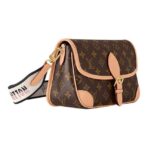 LOUIS VUITTON Diane PM Classic Old Flower Canvas Coating Armpit Bag Baguette Bag Handbag Crossbody Shoulder Bag Small Size Women's Brown - Image 3