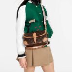 LOUIS VUITTON Diane PM Classic Old Flower Canvas Coating Armpit Bag Baguette Bag Handbag Crossbody Shoulder Bag Small Size Women's Brown - Image 10