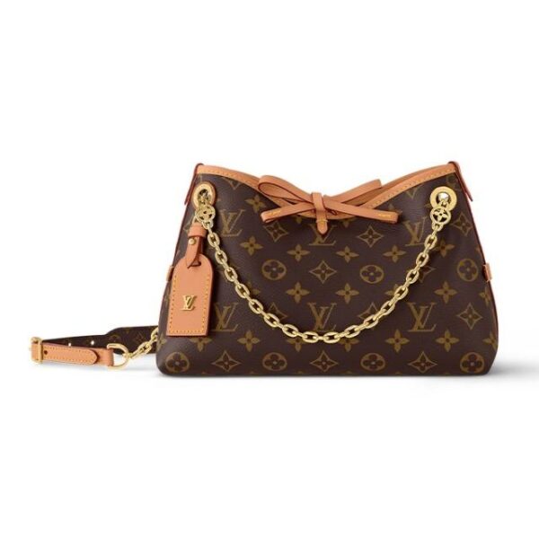 LOUIS VUITTON Carryall BB Old Flower Pattern Adjustable Shoulder Strap Monogram Coated Canvas Shoulder Bag Women's Brown
