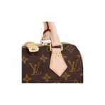 LOUIS VUITTON SpeedyBandoulière 20 Classic Old Flower Embroidery Logo Adjustable Detachable Shoulder Strap Coated Canvas Cowhide Trim Single Shoulder Crossbody Handbag Women's Brown - Image 7