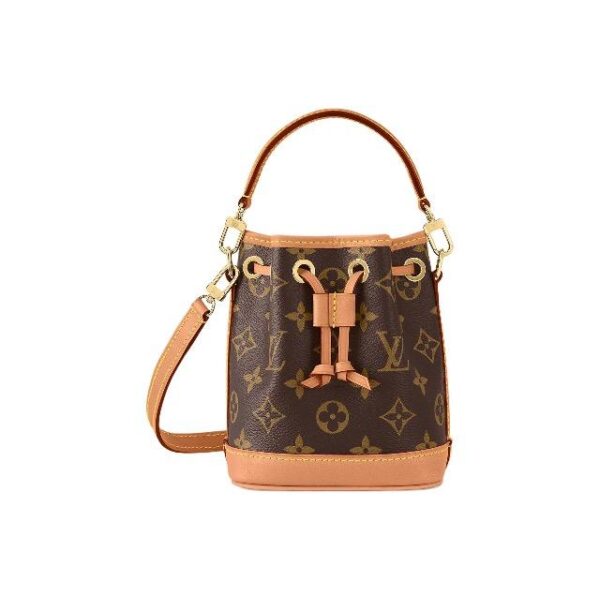 LOUIS VUITTON NOE Detachable Adjustable Shoulder Strap Drawstring Cowhide Bucket Bag Handheld Single Shoulder Crossbody Bag Mini Women's Brown Old Flower