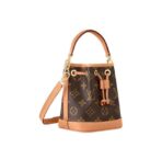 LOUIS VUITTON NOE Detachable Adjustable Shoulder Strap Drawstring Cowhide Bucket Bag Handheld Single Shoulder Crossbody Bag Mini Women's Brown Old Flower - Image 5