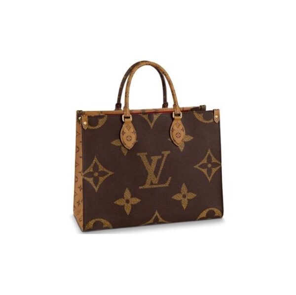 LOUIS VUITTON ONTHEGO Classic Old Flower All-match Commuting Jungle Bag Coated Canvas Tote Bag Tote Bag Shopping Bag One-shoulder Handbag Medium Size Women's Brown/Caramel Color Blocking