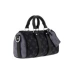 LOUIS VUITTON keepall 25 metal black samurai old flower adjustable shoulder strap coated canvas cow leather trim hand-held one-shoulder cross-body bag regular men's black and gray - Image 3
