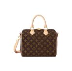 LOUIS VUITTON Speedy Series 25 Detachable Adjustable Shoulder Strap Classic Old Flower Full Print Coated Canvas Cowhide Trim Pillow Bag Single Shoulder Crossbody Handbag Women's Brown