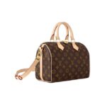 LOUIS VUITTON Speedy Series 25 Detachable Adjustable Shoulder Strap Classic Old Flower Full Print Coated Canvas Cowhide Trim Pillow Bag Single Shoulder Crossbody Handbag Women's Brown - Image 3