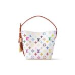 LOUIS VUITTON x Takashi Murakami Takashi Murakami Co-branded ALL IN BB Letter Logo White Tricolor Coated Canvas Leather Trim Handbag Shoulder Bag Women's White