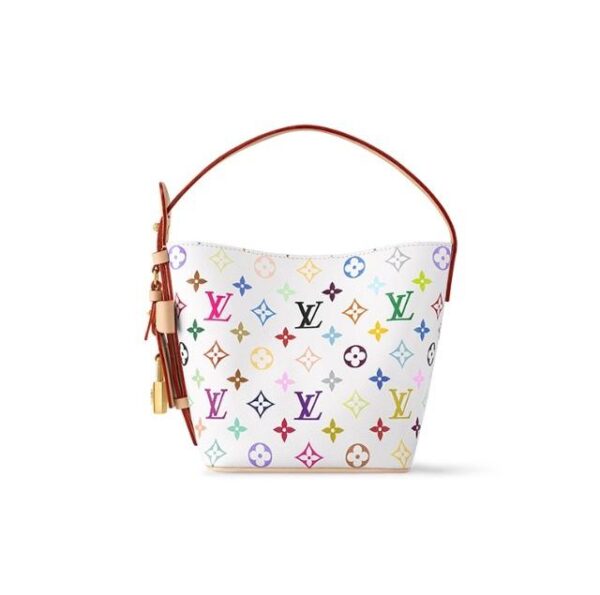 LOUIS VUITTON x Takashi Murakami Takashi Murakami Co-branded ALL IN BB Letter Logo White Tricolor Coated Canvas Leather Trim Handbag Shoulder Bag Women's White