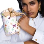 LOUIS VUITTON x Takashi Murakami Takashi Murakami Co-branded NANO SPEEDY White Tricolor Coated Canvas Leather Trim Boston Bag Crossbody Handbag Super Mini Women's White Light Brown - Image 8