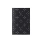 LOUIS VUITTON Logo Print Short Bifold Coated Canvas Wallet Men's Black