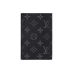 LOUIS VUITTON Logo Print Short Bifold Coated Canvas Wallet Men's Black - Image 4