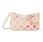 LOUIS VUITTON Easy Pouch on Strap Adjustable Detachable Shoulder Strap Zipper Open and Close Leather Single Shoulder Crossbody Bag Women's Gradient Strawberry Milk Powder White