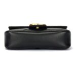 GUCCI Gucci GG Marmont Gold Retro Double G Logo with Key Ring V-shaped Spun Leather Cowhide Single Shoulder Crossbody Bag Ultra Mini Women's Black - Image 5