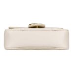 GUCCI Gucci GG Marmont Gold Logo Old Quilted Leather Crossbody Shoulder Bag Super Mini Women's White - Image 5