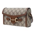 GUCCI Gucci Horsebit 1955 Horse Buckle Old Flower Logo Canvas Leather Box Bag Single Shoulder Crossbody Bag Mini Same Style for Men and Women - Image 3
