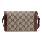 GUCCI Gucci Horsebit 1955 Horse Buckle Old Flower Logo Canvas Leather Box Bag Single Shoulder Crossbody Bag Mini Same Style for Men and Women - Image 4