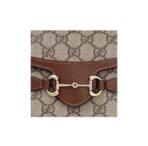 GUCCI Gucci Horsebit 1955 Horse Buckle Old Flower Logo Canvas Leather Box Bag Single Shoulder Crossbody Bag Mini Same Style for Men and Women - Image 6