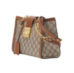 GUCCI Gucci Padlock Metal Lock Lock Buckle Old Flower Logo Canvas Leather Tote Bag Tote Bag Shopping Bag Handbag Crossbody Shoulder Bag Medium Size Women's Ebony Brown - Image 3