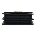 GUCCI Gucci Double G Chain Shoulder Strap Lychee Pattern Cowhide Postman Bag Organ Bag Single Shoulder Crossbody Bag Women's Black - Image 4