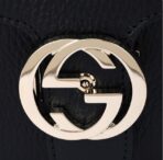 GUCCI Gucci Double G Chain Shoulder Strap Lychee Pattern Cowhide Postman Bag Organ Bag Single Shoulder Crossbody Bag Women's Black - Image 6
