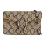 GUCCI Gucci Dionysus Tiger Head Buckle Old Flower Logo Canvas Leather Crossbody Shoulder Bag Super Mini Women's Ebony