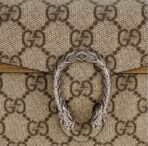 GUCCI Gucci Dionysus Tiger Head Buckle Old Flower Logo Canvas Leather Crossbody Shoulder Bag Super Mini Women's Ebony - Image 6