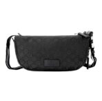 GUCCI Gucci Double G Series Brand Logo Double G Old Flower Full Printed Striped Webbing Nylon Mailer Bag Shoulder Bag Crossbody Bag Men's Black