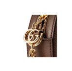 GUCCI Gucci Ophidia Old Flower Logo Striped Webbing Canvas Patchwork Round Cake Bag Chain Bag Single Shoulder Crossbody Bag Mini Women's - Image 6
