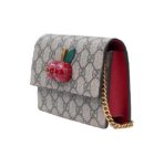 GUCCI Gucci Three-dimensional Cherry Decoration Old Flower Logo Canvas Leather Canvas Bag Chain Bag Cross-body Shoulder Bag Mini Women's - Image 3