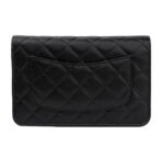 CHANEL WOC gold buckle diamond leather chain chain shoulder strap granular embossed lychee pattern cowhide fortune bag mouth cover bag mahjong bag cross-body bag women's black - Image 4