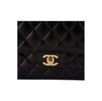 CHANEL Classic Flap CF Classic Chain Shoulder Strap Leather Wear Chain Diamond Grain Embossed Cowhide Crossbody Shoulder Bag Small Size Women's Black - Image 6