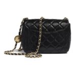CHANEL CF Square Fatty Classic Diamond Gold Buckle Leather Chain Shoulder Strap Adjustable Sheepskin Crossbody Shoulder Bag Mini Women's Black - Image 3