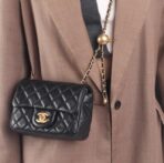 CHANEL CF Square Fatty Classic Diamond Gold Buckle Leather Chain Shoulder Strap Adjustable Sheepskin Crossbody Shoulder Bag Mini Women's Black - Image 8