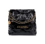 CHANEL Chanel 22Bag ultra-large capacity old gold logo gold coin leather chain diamond bag king of the year cowhide tote bag tote bag shopping bag mother bag shoulder bag small size women's black