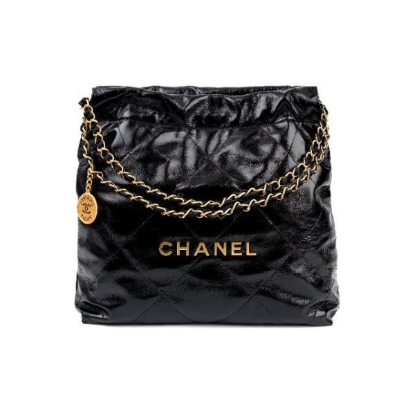 CHANEL Chanel 22Bag ultra-large capacity old gold logo gold coin leather chain diamond bag king of the year cowhide tote bag tote bag shopping bag mother bag shoulder bag small size women's black