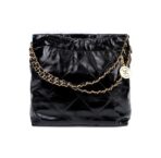CHANEL Chanel 22Bag ultra-large capacity old gold logo gold coin leather chain diamond bag king of the year cowhide tote bag tote bag shopping bag mother bag shoulder bag small size women's black - Image 4