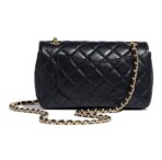 CHANEL Chanel Little Golden Ball Classic Flap CF Classic Diamond Gold Buckle Leather Chain Shoulder Strap Self-adjustable Sheepskin Bag Cross-body Shoulder Bag Mini Women's Black - Image 3