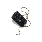 CHANEL Chanel Little Golden Ball Classic Flap CF Classic Diamond Gold Buckle Leather Chain Shoulder Strap Self-adjustable Sheepskin Bag Cross-body Shoulder Bag Mini Women's Black - Image 4