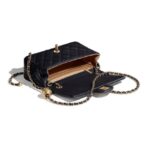 CHANEL Chanel Little Golden Ball Classic Flap CF Classic Diamond Gold Buckle Leather Chain Shoulder Strap Self-adjustable Sheepskin Bag Cross-body Shoulder Bag Mini Women's Black - Image 5