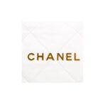 CHANEL 22Bag Gold Logo Diamond Plaid Leather Chain Chain Shoulder Strap Super Large Capacity Sloossed Calfskin Tote Bag Shopping Bag Handbag Crossbody Shoulder Bag Small Size Women's White - Image 4